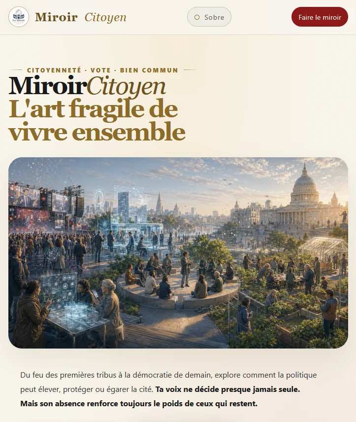 Aperçu du site MiroirCitoyen